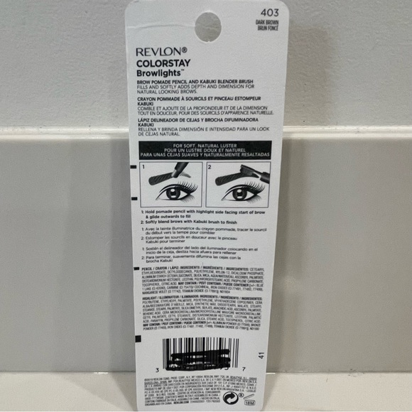 NEW Revlon Colorstay Browlights Eyebrow Pomade Pencil (Dark Brown) - Picture 2 of 5